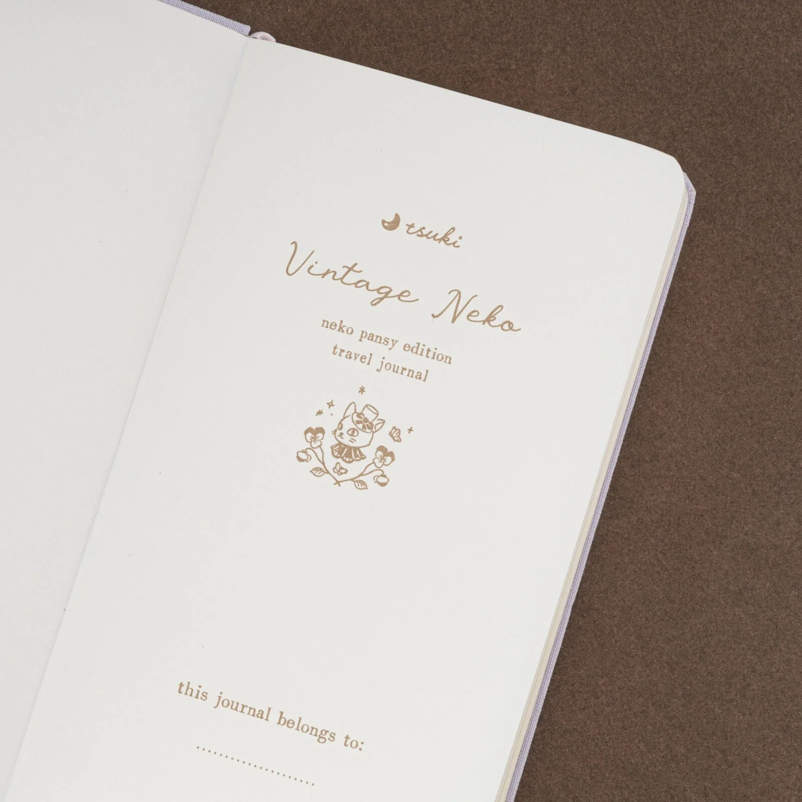 Tsuki ‘Neko Pansy’ Limited Edition Luxury Travel Notebook ☾ - Image 8