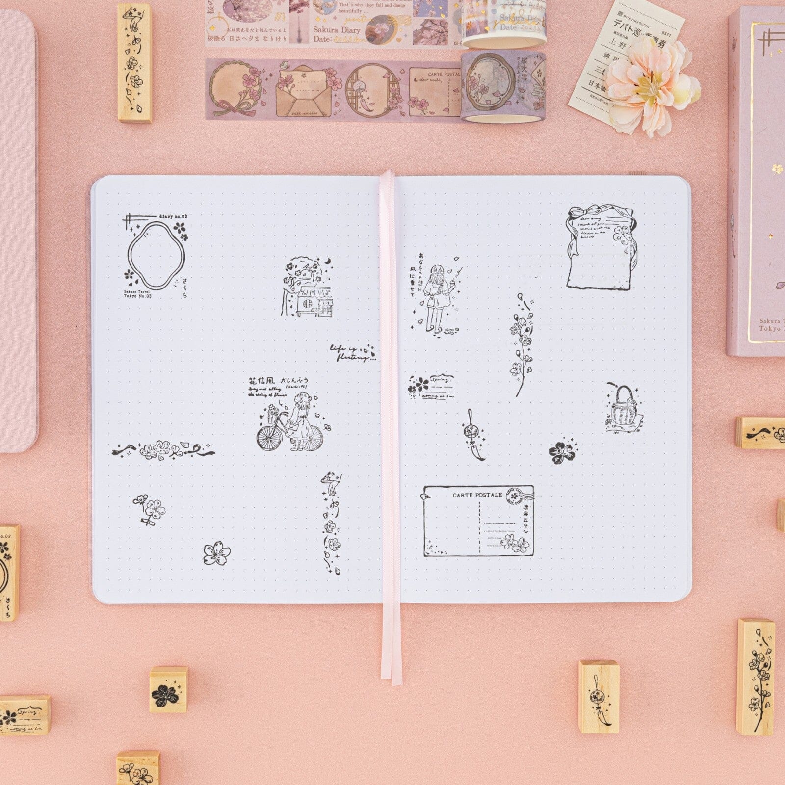 Tsuki ‘Sakura Breeze’ Bullet Journal Stamp Set ☾ - Image 12