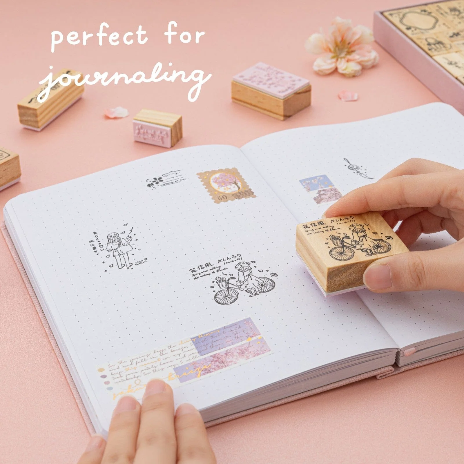 Tsuki ‘Sakura Breeze’ Bullet Journal Stamp Set ☾ - Image 5