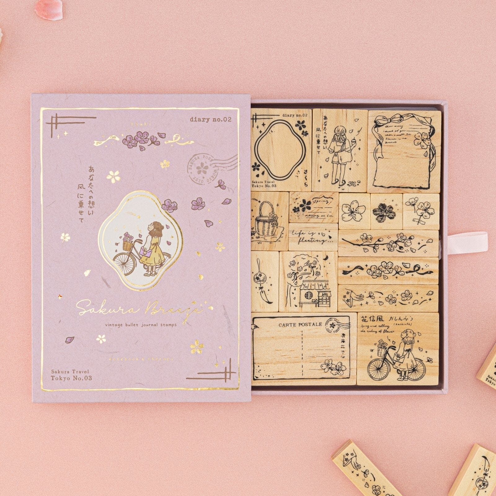 Tsuki ‘Sakura Breeze’ Bullet Journal Stamp Set ☾ - Image 7
