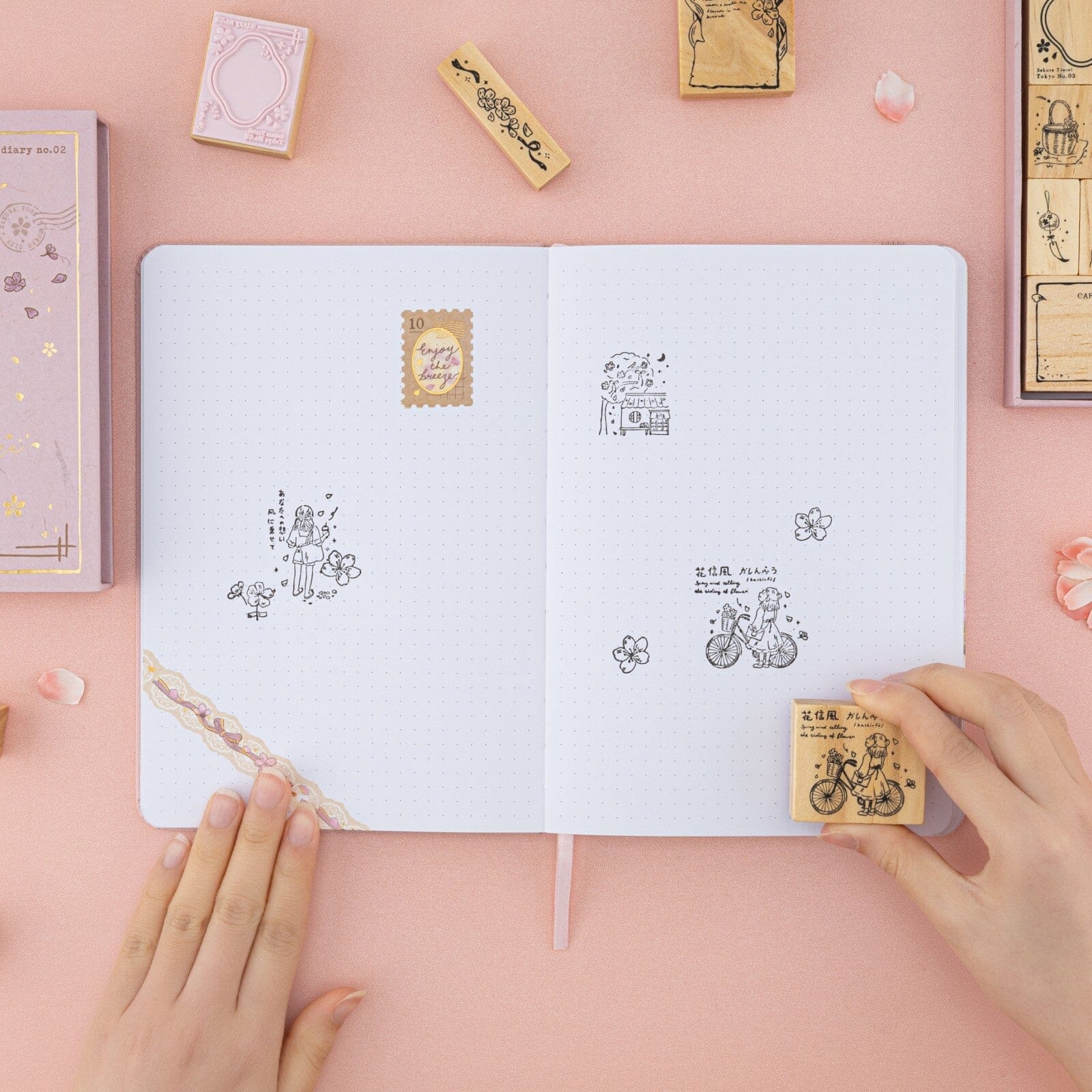 Tsuki ‘Sakura Breeze’ Bullet Journal Stamp Set ☾ - Image 8
