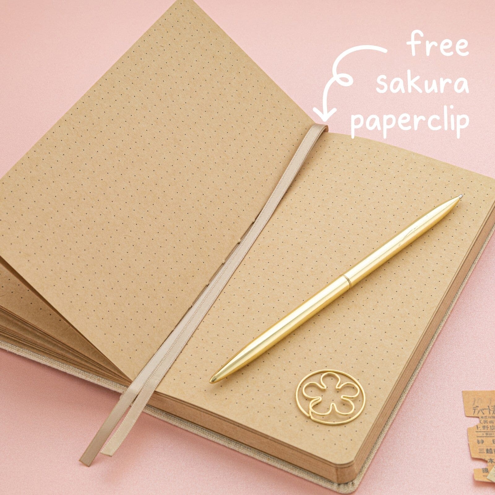 Tsuki ‘Sakura Breeze’ Kraft Paper Travel Notebook ☾ - Image 3