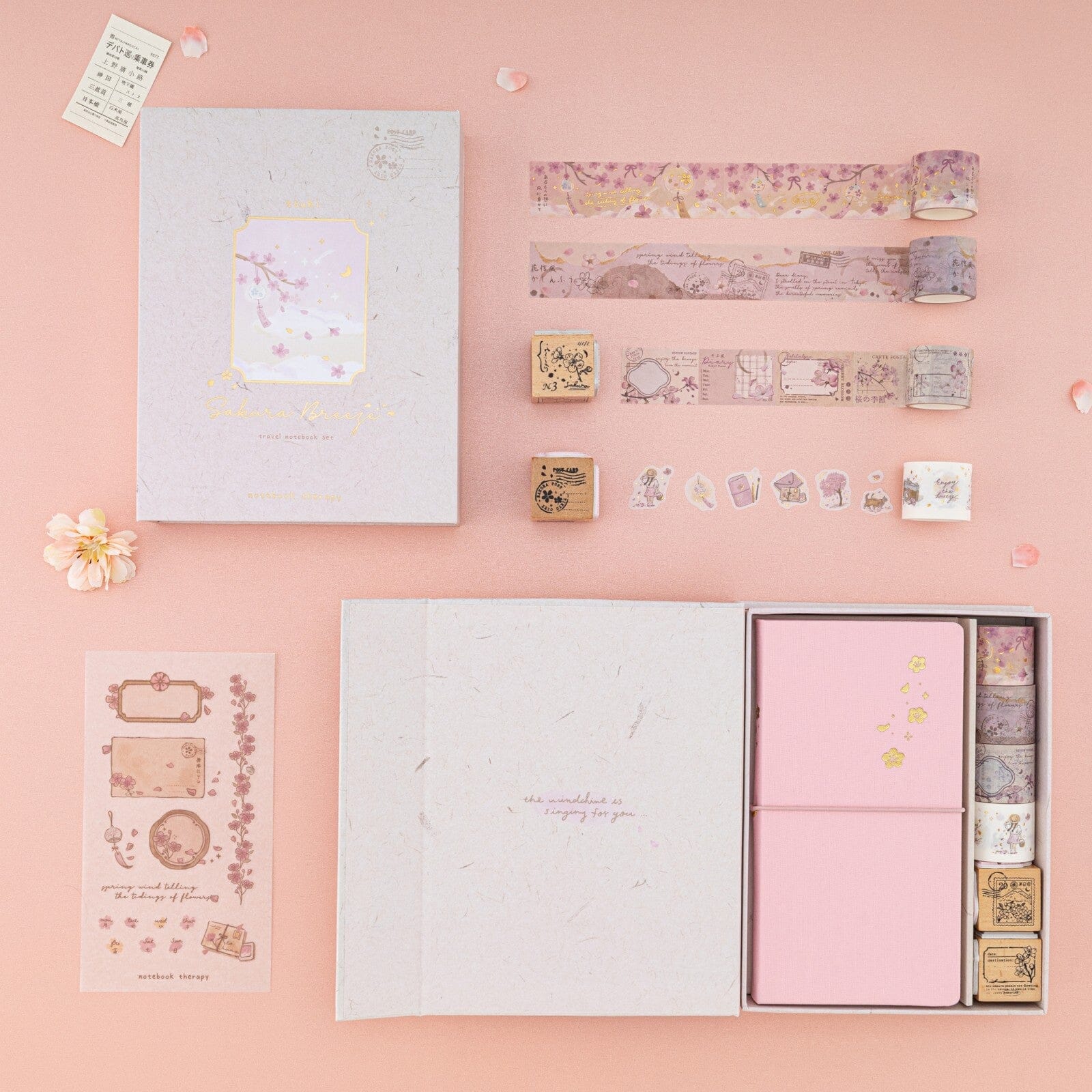 Tsuki ‘Sakura Breeze’ Travel Notebook Gift Set ☾ - Image 6