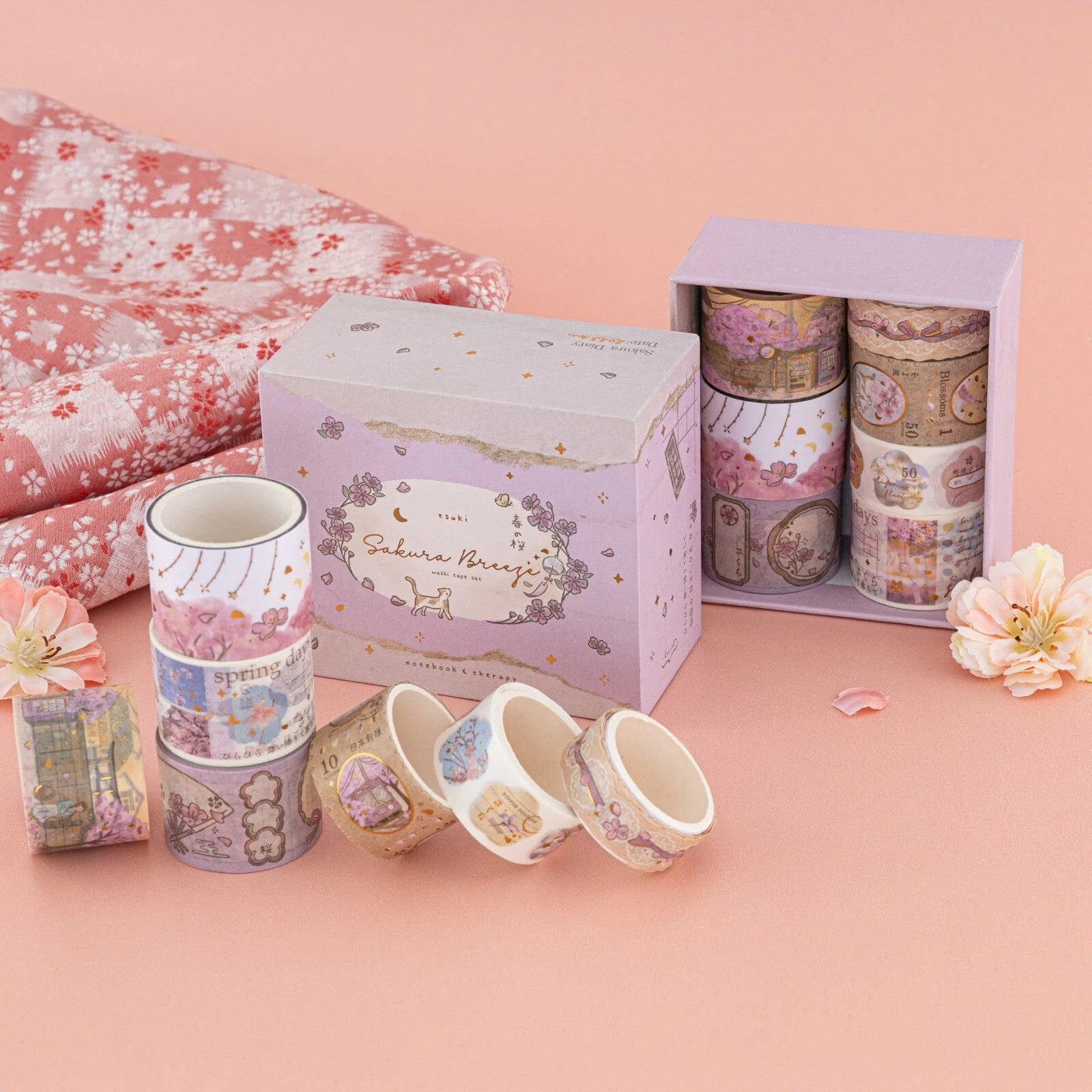Tsuki ‘Sakura Breeze’ Washi Tape Set ☾ - Image 17