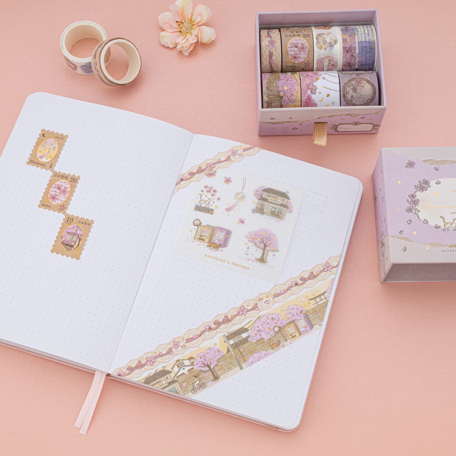Tsuki ‘Sakura Breeze’ Washi Tape Set ☾ - Image 3