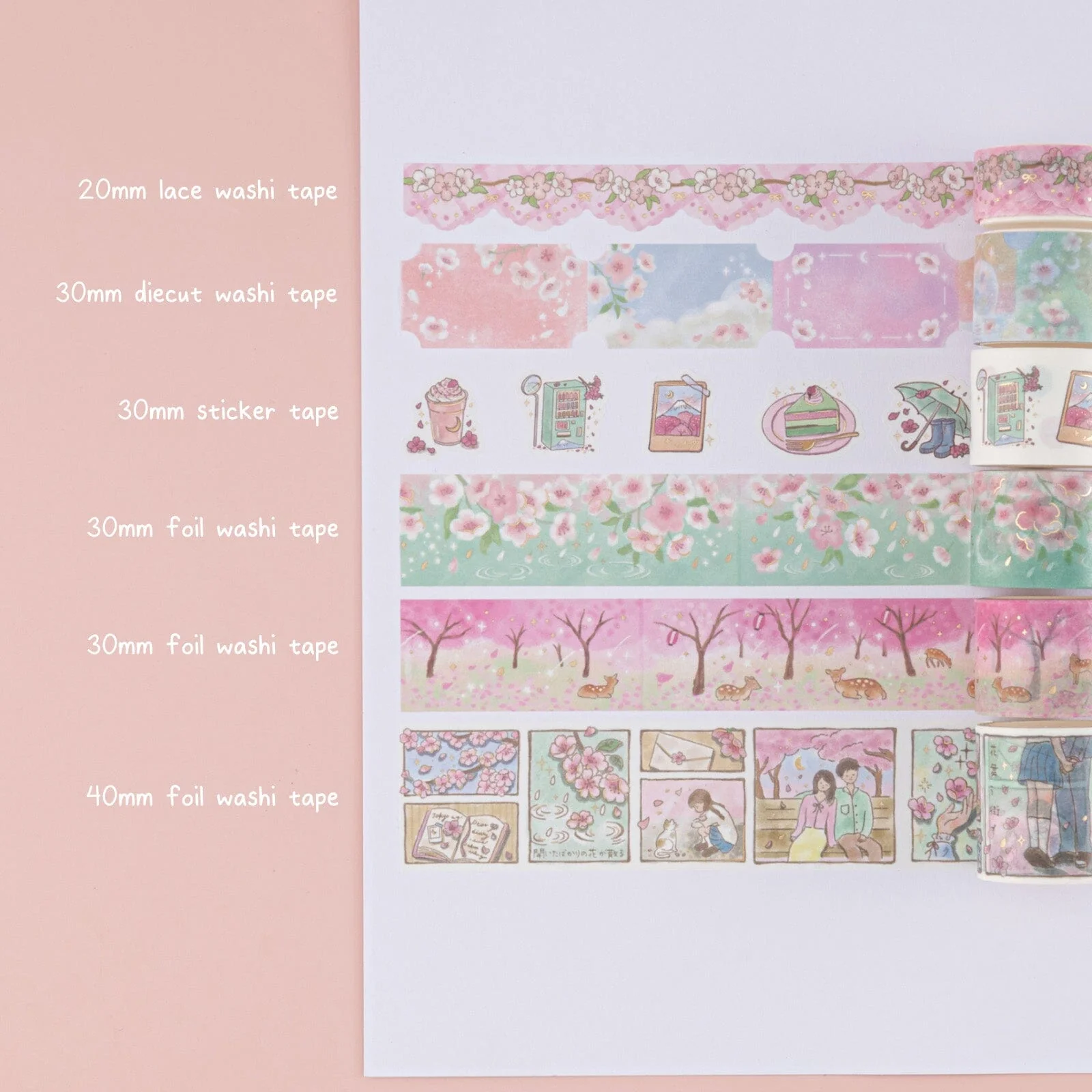 Tsuki ‘Sakura Days’ Washi Tape Set ☾ - Image 2