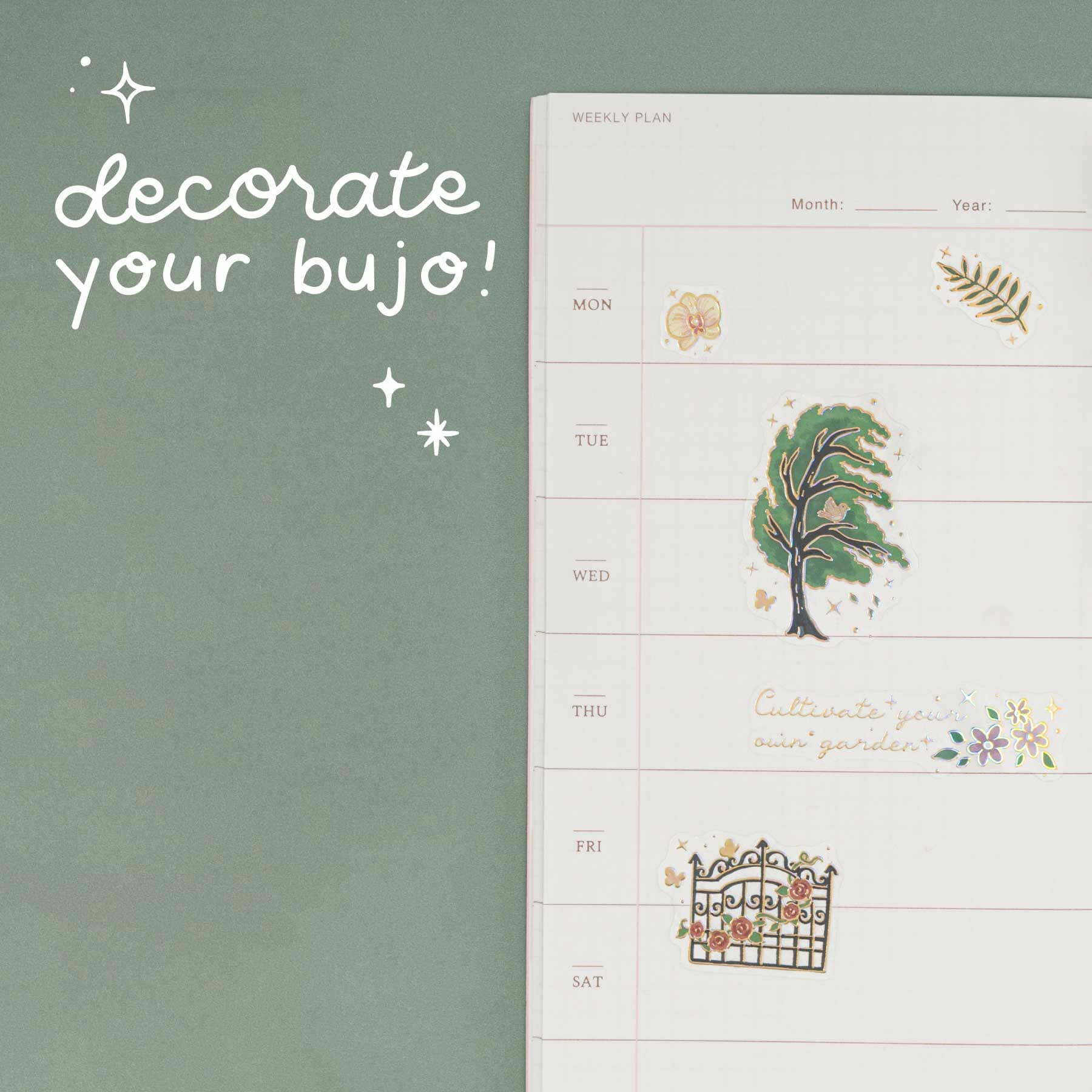 Tsuki ‘Secret Garden’ 3D Foil Sticker Set ☾ - Image 5