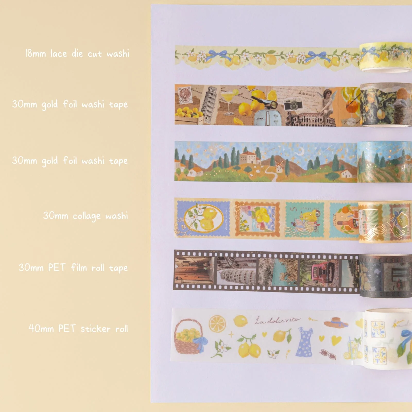 Tsuki ‘Summer in Italy’ Washi Tape Set ☾ - Image 2