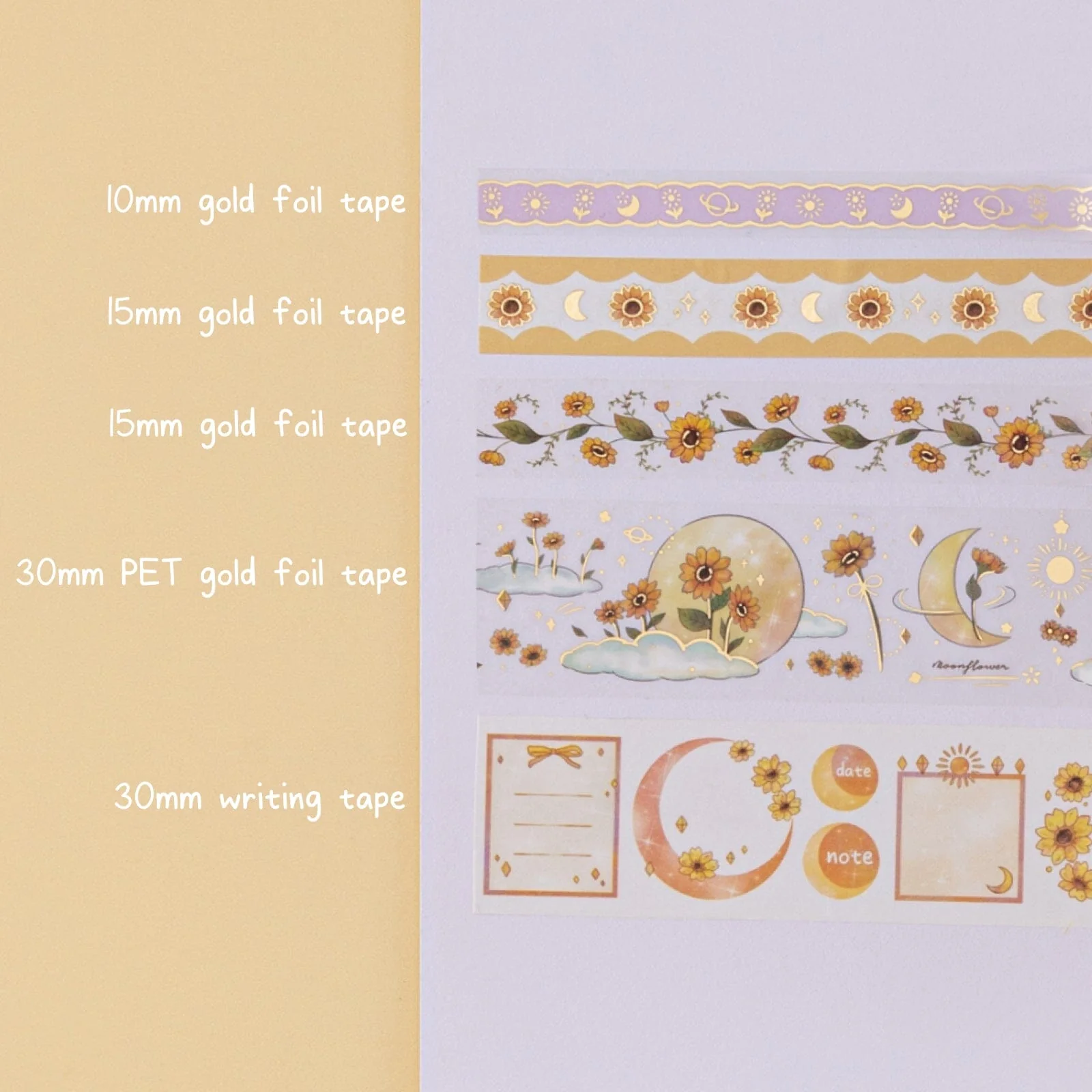 Tsuki ‘Summer Moonflower’ Washi Tape Set ☾ - Image 2