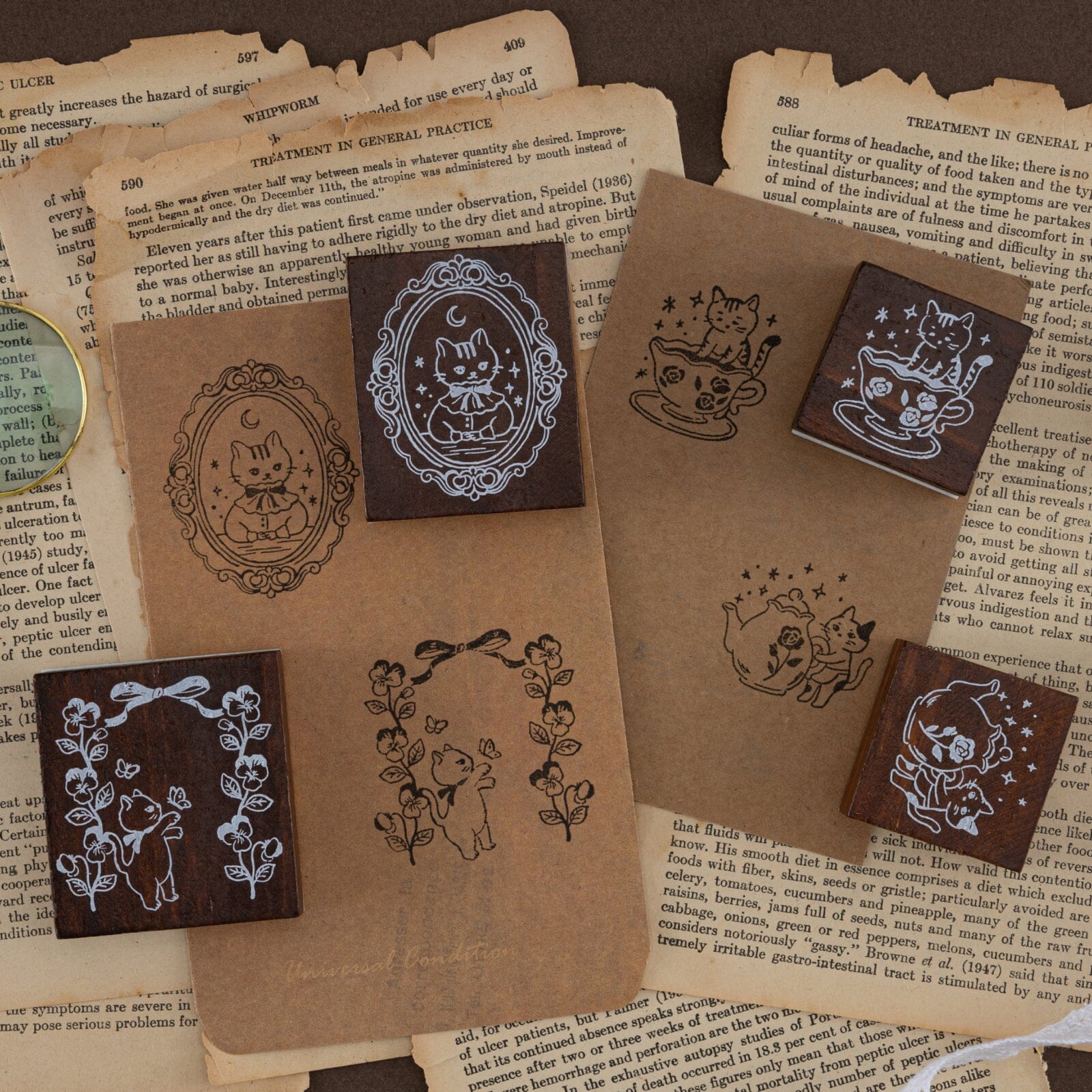 Tsuki ‘Vintage Neko’ Bullet Journal Stamp Set ☾ - Image 11