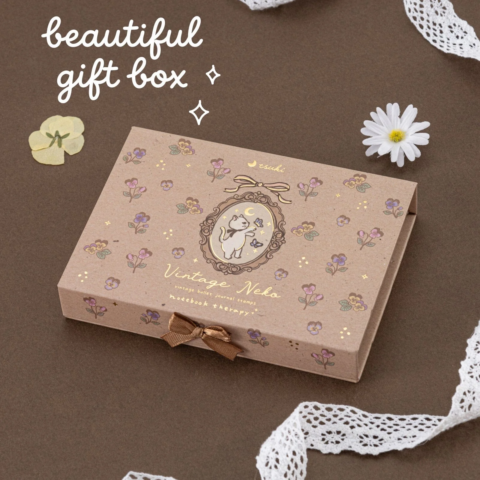 Tsuki ‘Vintage Neko’ Bullet Journal Stamp Set ☾ - Image 9
