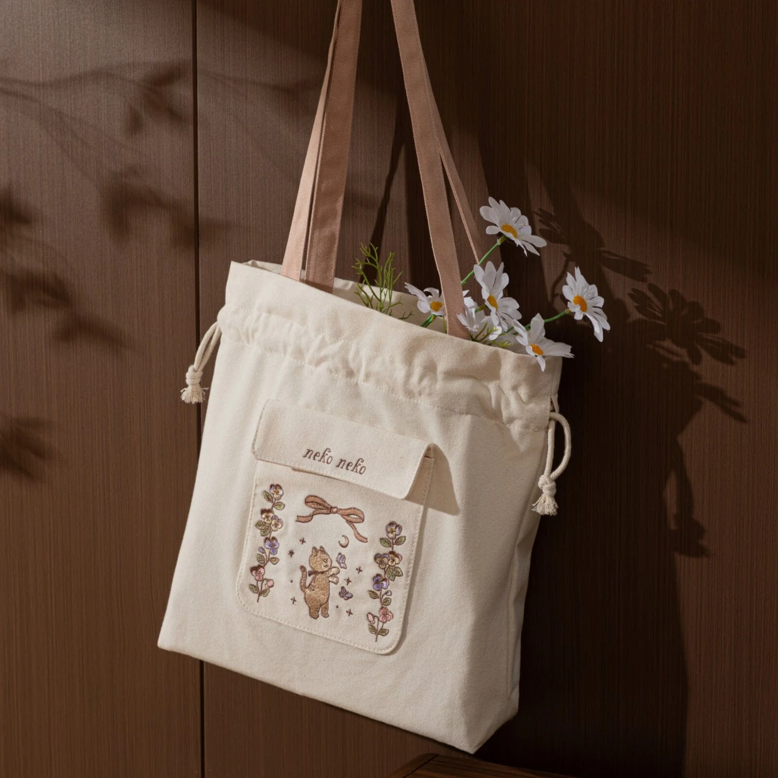 Tsuki ‘Vintage Neko’ Limited Edition Embroidered Tote Bag ☾ - Image 5