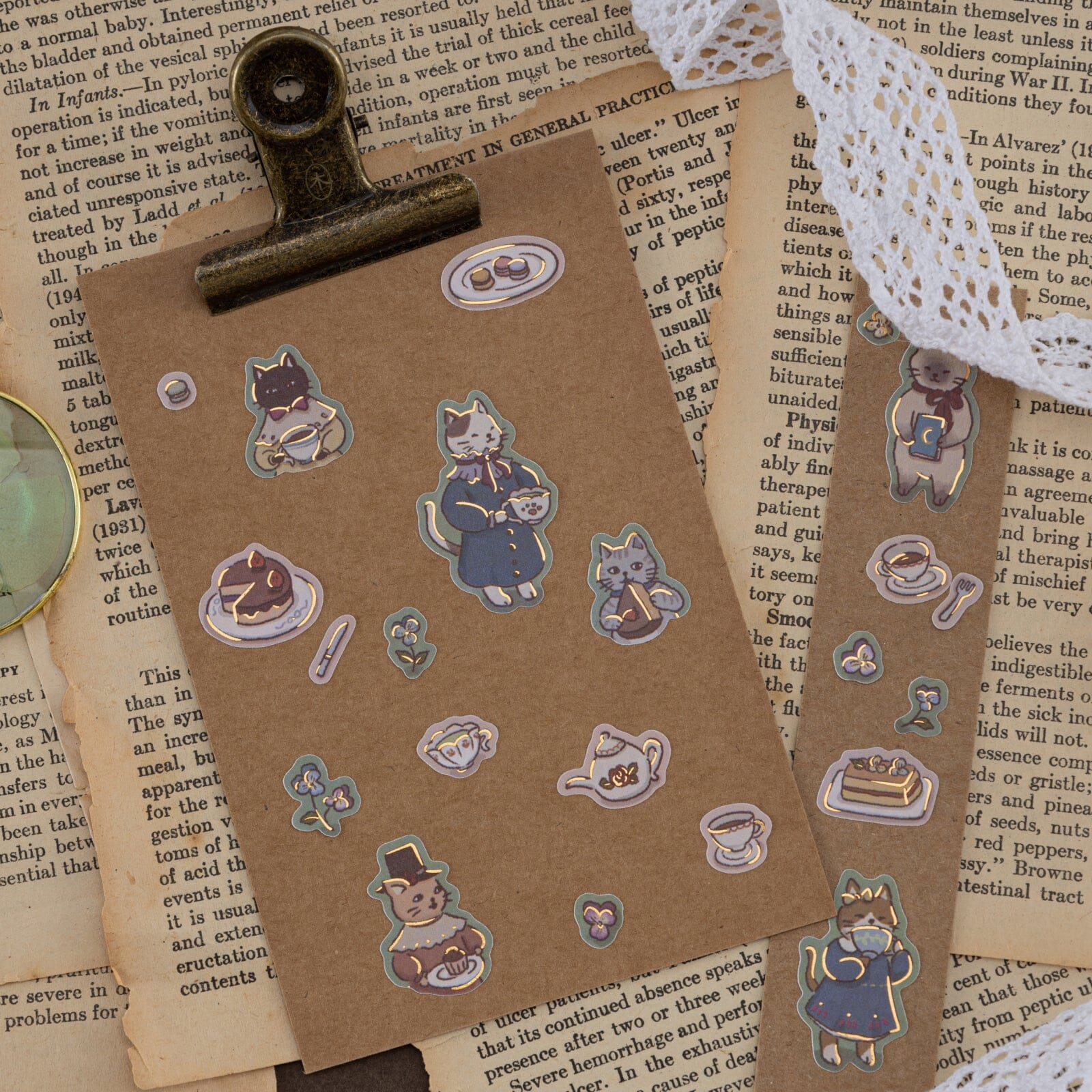 Tsuki ‘Vintage Neko’ Sticker Set ☾ - Image 3