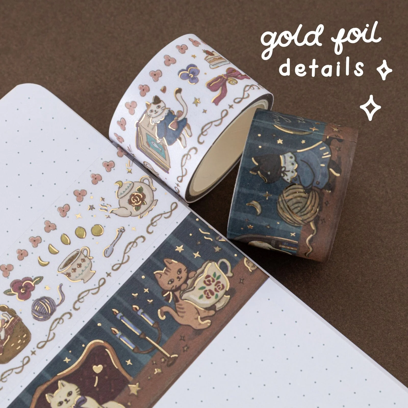 Tsuki ‘Vintage Neko’ Washi Tape Set ☾ - Image 13