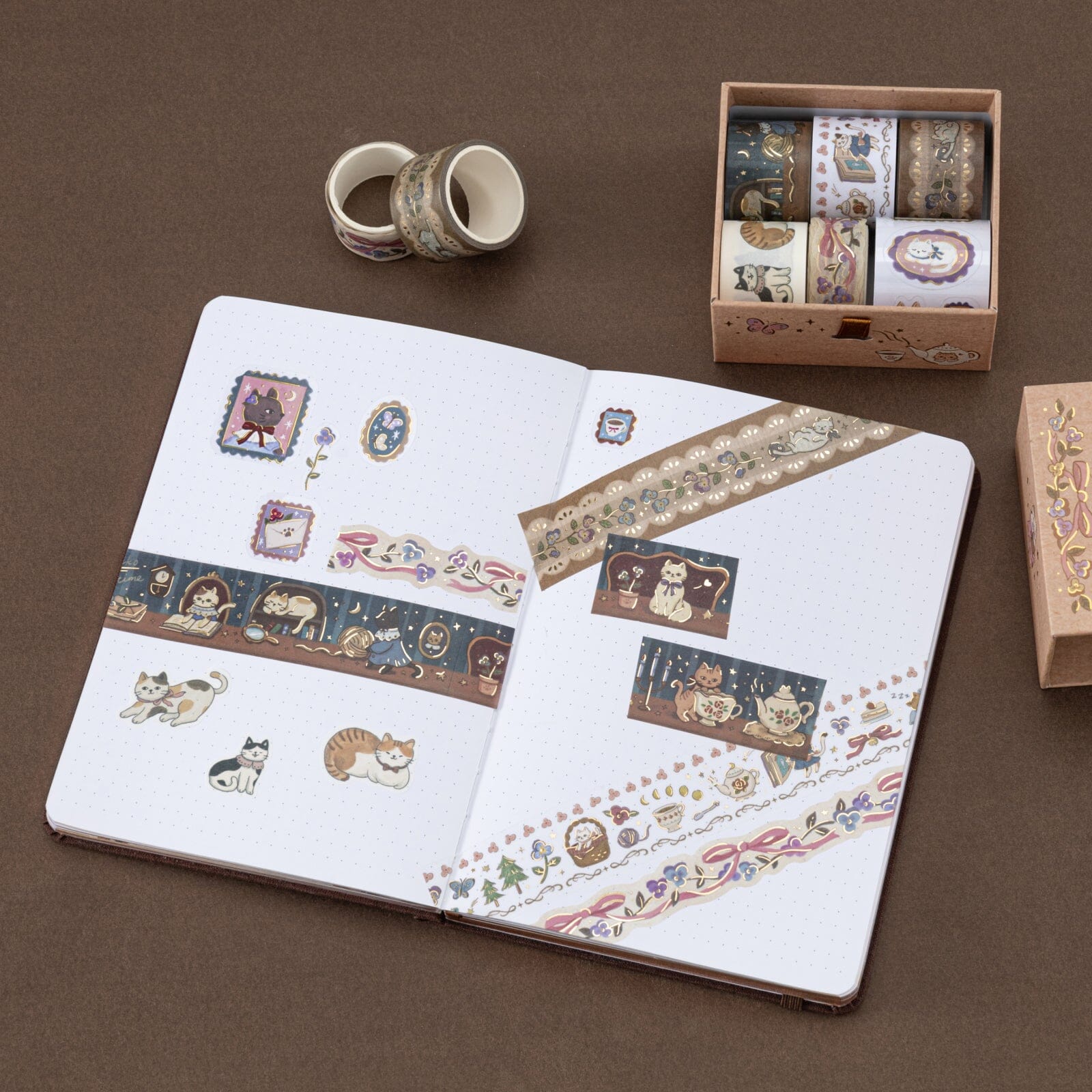 Tsuki ‘Vintage Neko’ Washi Tape Set ☾ - Image 3