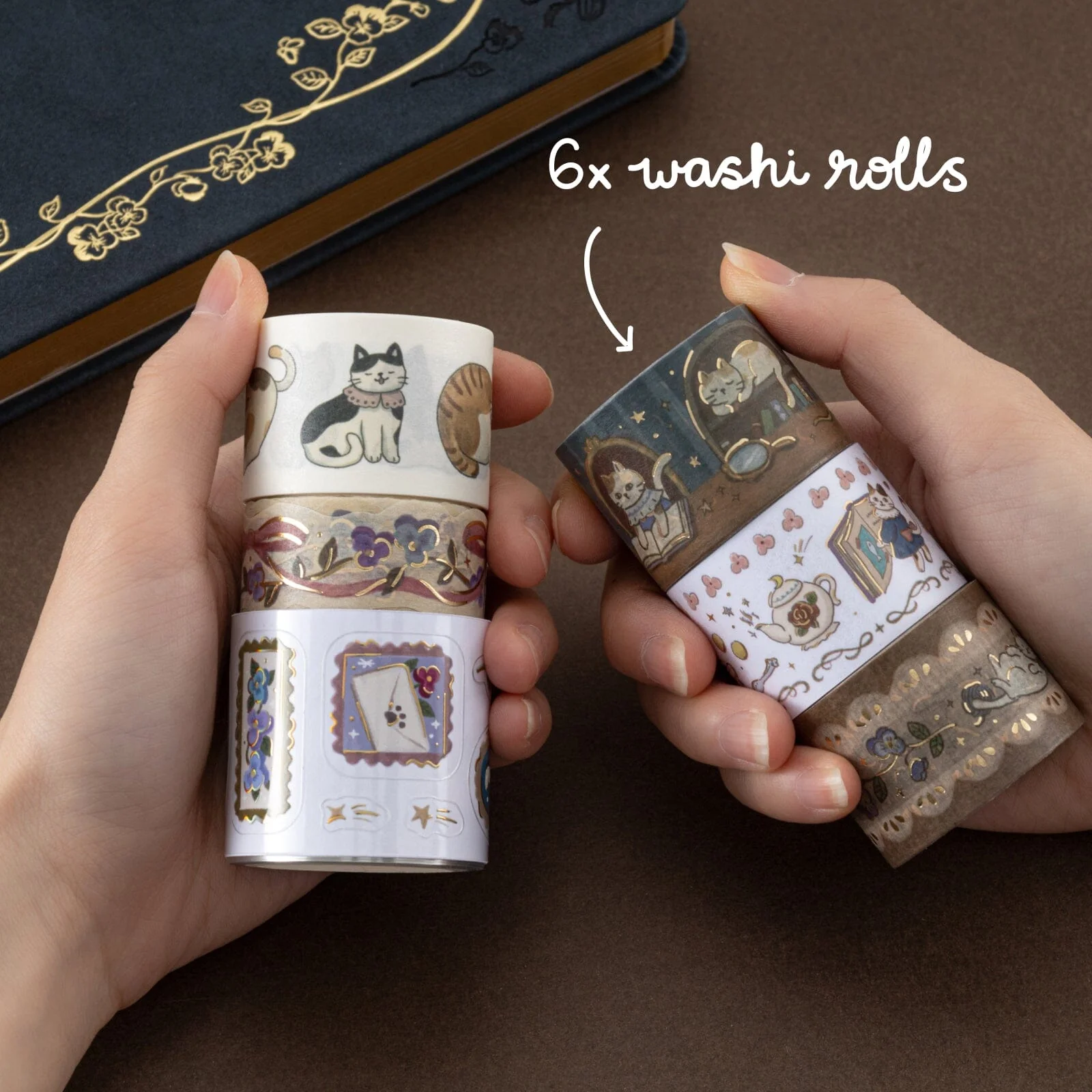 Tsuki ‘Vintage Neko’ Washi Tape Set ☾ - Image 4