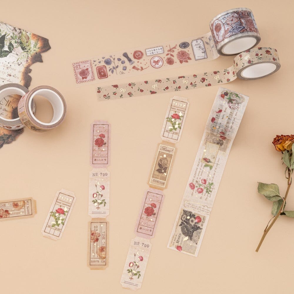 Tsuki ‘Vintage Rose’ #2 Washi Tape Set ☾ - Image 11