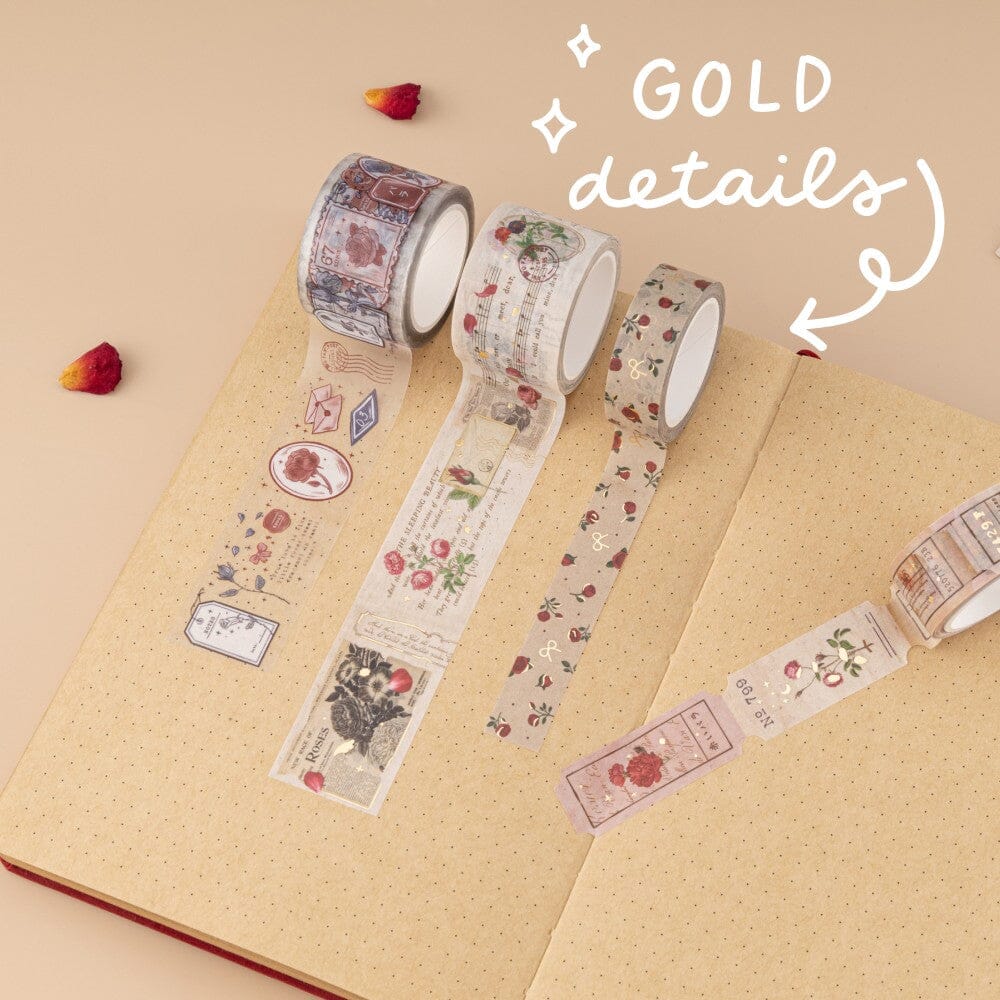 Tsuki ‘Vintage Rose’ #2 Washi Tape Set ☾ - Image 6