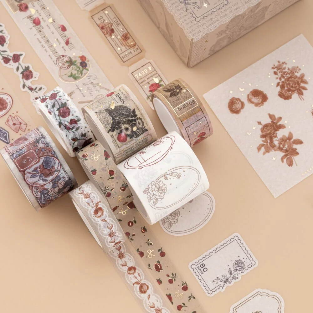 Tsuki ‘Vintage Rose’ #2 Washi Tape Set ☾ - Image 7