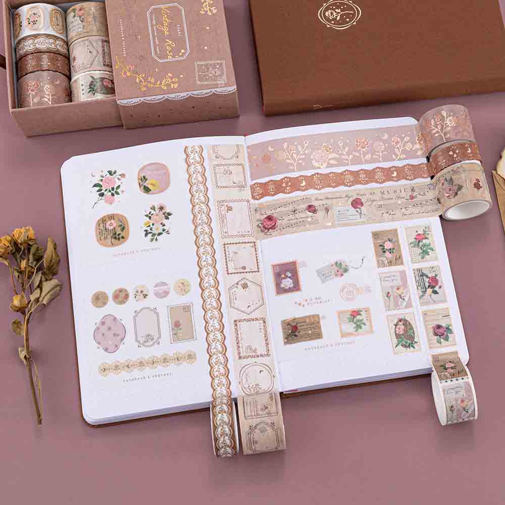 Tsuki ‘Vintage Rose’ Washi Tape Set ☾ - Image 3