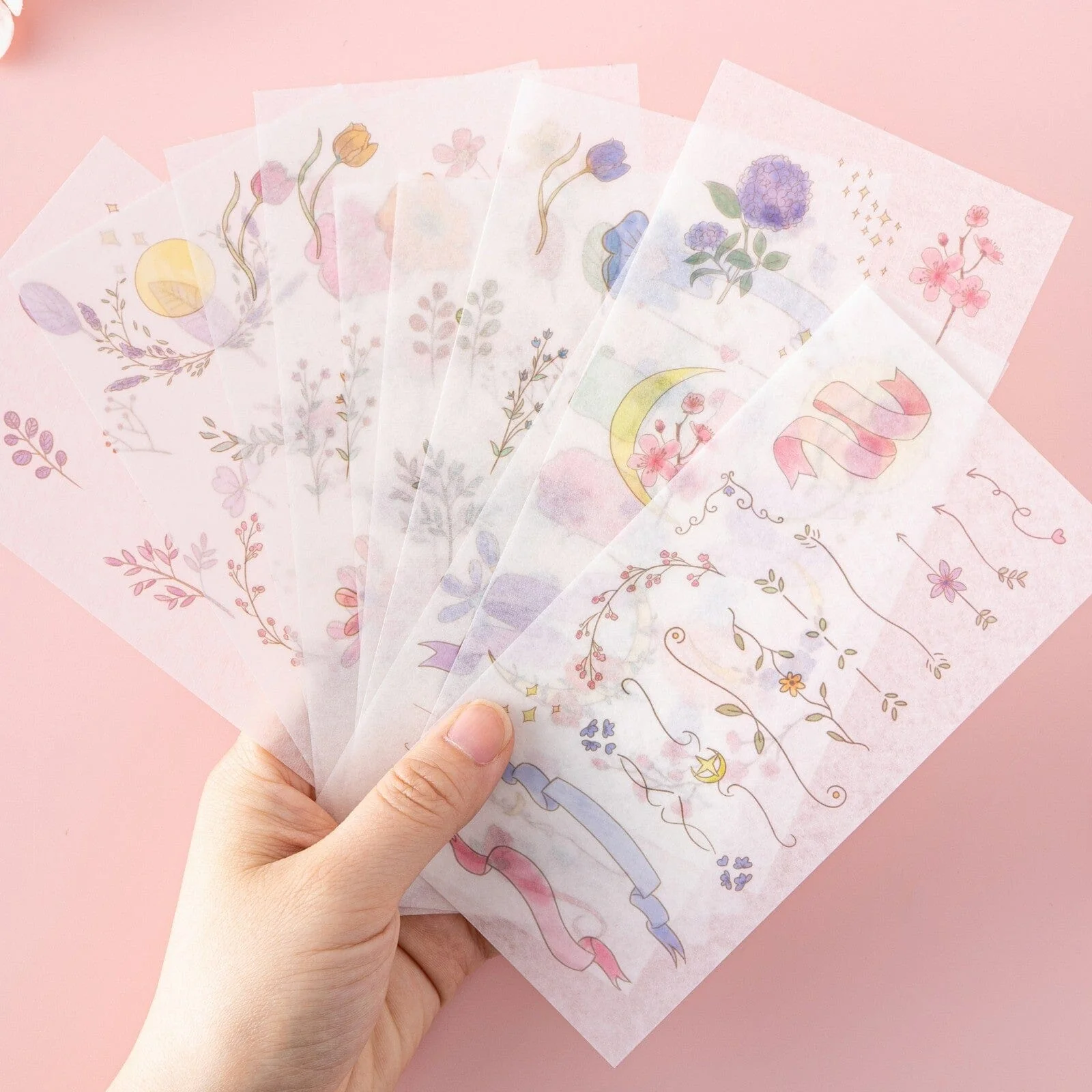 Tsuki ‘Watercolour Garden’ Stickers - Set Of 10 - Image 2