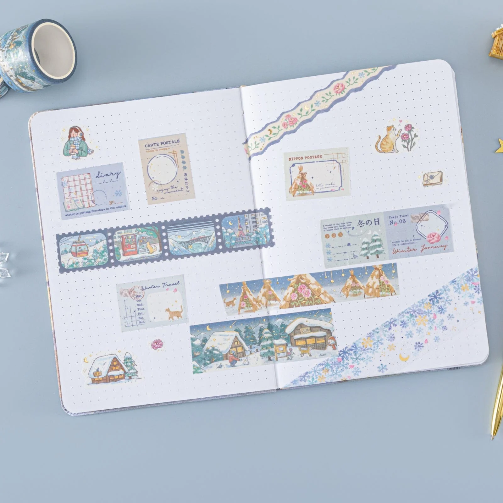 Tsuki ‘Winter Journey’ Washi Tape Set ☾ - Image 3
